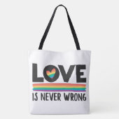 Liefde is nooit de verkeerde regenboog LGBTQ pride Tote Bag (Achterkant)