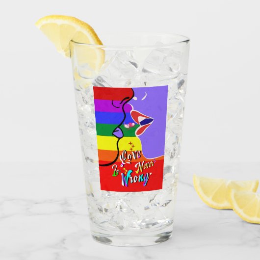 Liefde is nooit een verkeerde trots glas (Voorkant ijs)