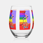 Liefde is nooit een verkeerde trots wijnglas zonder voet (Voorkant)