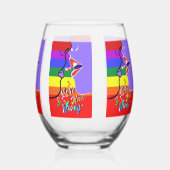 Liefde is nooit een verkeerde trots wijnglas zonder voet (Achterkant)