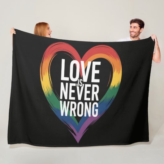 Liefde is nooit verkeerd Pride Month LGBT Fleece Deken (In situ)
