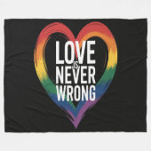 Liefde is nooit verkeerd Pride Month LGBT Fleece Deken (Voorkant (Horizontaal))