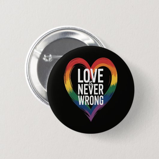 Liefde is nooit verkeerd Pride Month LGBT Ronde Button 5,7 Cm (Voorkant /achterkant)