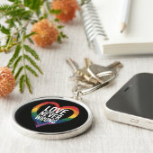 Liefde is nooit verkeerd Pride Month LGBT Sleutelhanger (Zijkant)