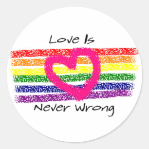 Liefde is nooit verkeerd ronde sticker
