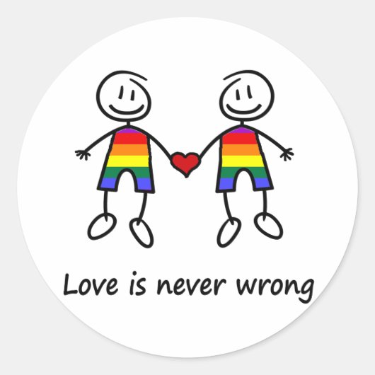 Liefde is nooit verkeerd ronde sticker (Voorkant)