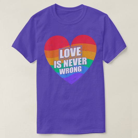 Liefde is nooit verkeerd voor LGBTQ Transgender Pr T-shirt (Design voorkant)
