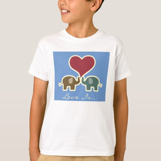 Liefde is olifant t-shirt. t-shirt (Voorkant)