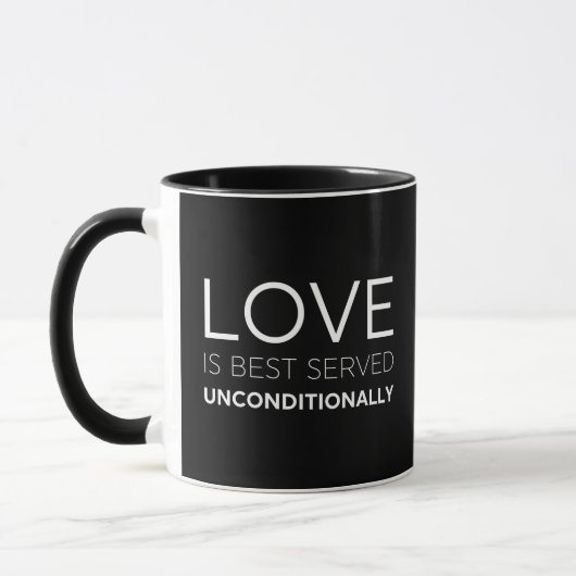 Liefde is onvoorwaardelijk het beste gediend mok (Links)