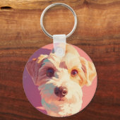 Liefde is onvoorwaardelijk, vooral van een hond. sleutelhanger (Achterkant)