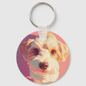 Liefde is onvoorwaardelijk, vooral van een hond. sleutelhanger (Achterkant)