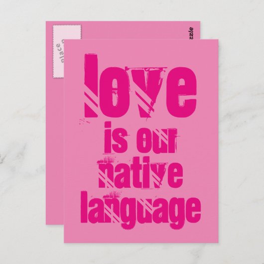 Liefde is onze moedertaal, briefkaart (Voorkant / Achterkant)