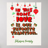Liefde is onze traditie - aangepaste familie Kerst Poster (Voorkant)