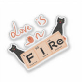 Liefde is op Vuur Vinyl Sticker (Voorkant)