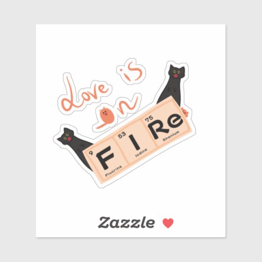 Liefde is op Vuur Vinyl Sticker (Vel)