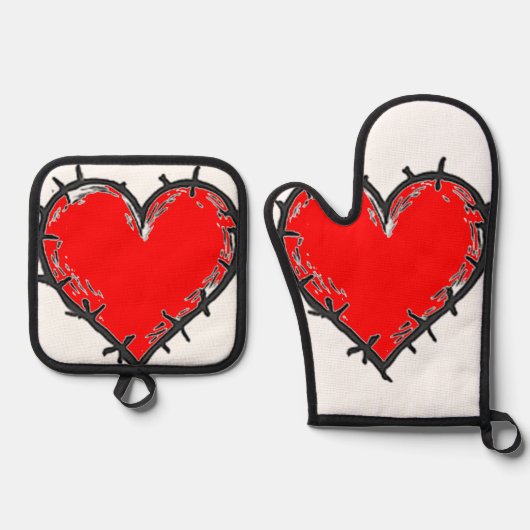 Liefde is ovenwant & pannenlap set (Voorkant)