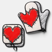 Liefde is ovenwant & pannenlap set (Voorkant / Achterkant)