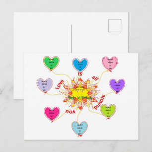 Liefde is overal om je heen briefkaart