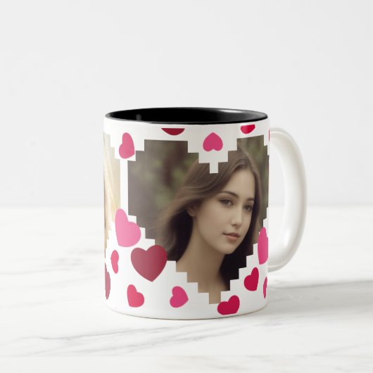 Liefde is overal tweekleurige koffiemok (Voorkant rechts)
