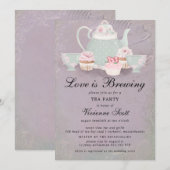 Liefde is Paars Vrijgezellenfeest van de borstkas Kaart (Voorkant / Achterkant)