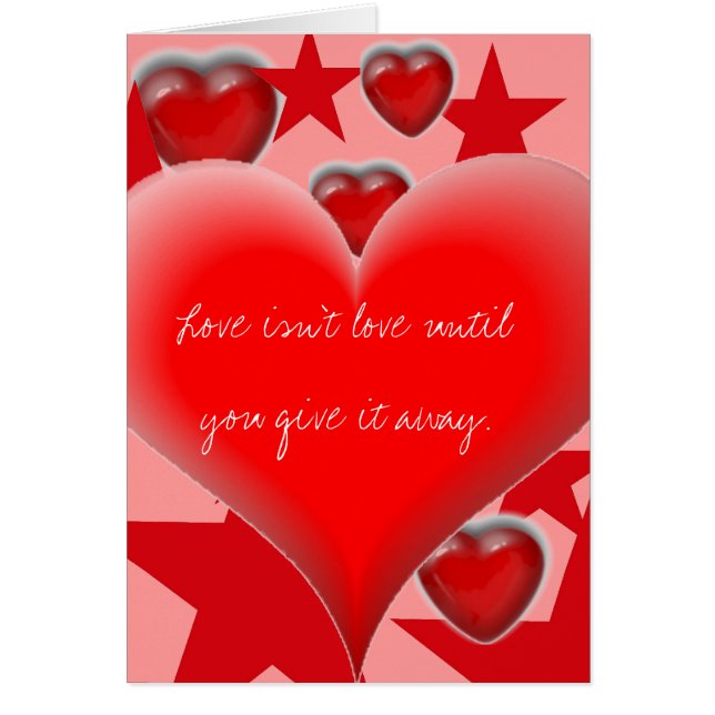 Liefde is pas liefde als je het weggeeft. (Voorkant)