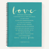 Liefde is patiënt, 1 Corinthians 13:4-8 Notitieboek (Voorkant)