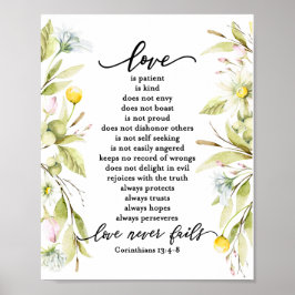 Liefde is Patient 1 Corinthians 13:4-8 Wildbloemen Poster