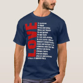 Liefde is patiënt 1 corinthians 13 Bijbelversie T-shirt (Voorkant)