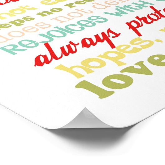 liefde is patiënt 1 corinthians 13 poster (Hoek)