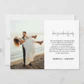 Liefde is Patiënt 4 Foto Wedding Elopement Aankond Aankondiging (Achterkant)