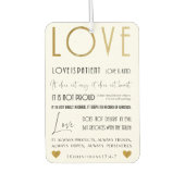 Liefde is patiënt BIble verse Typografie Gold Chic Luchtverfrisser (Voorkant)