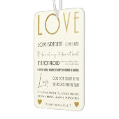 Liefde is patiënt BIble verse Typografie Gold Chic Luchtverfrisser (Links)