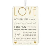 Liefde is patiënt BIble verse Typografie Gold Chic Luchtverfrisser (Achterkant)