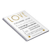 Liefde is patiënt BIble verse Typografie Gold Chic Notitieboek (Rechterzijde)