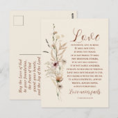 Liefde is Patiënt Bijbel Bruiloft Gefeliciteerd Briefkaart (Voorkant / Achterkant)