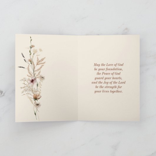 Liefde is Patiënt Bijbel Bruiloft Gefeliciteerd Kaart (Binnen)