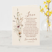 Liefde is Patiënt Bijbel Bruiloft Gefeliciteerd Kaart (Gele Bloem)