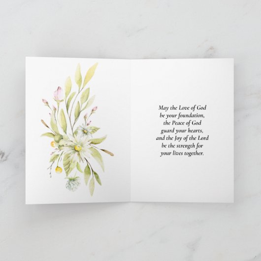 Liefde is Patiënt Bijbel Bruiloft Gefeliciteerd Kaart (Binnen)