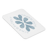 Liefde is Patiënt Blue Hearts Inspirerend Quote Magneet (Rechterzijde)