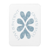 Liefde is Patiënt Blue Hearts Inspirerend Quote Magneet (Verticaal)