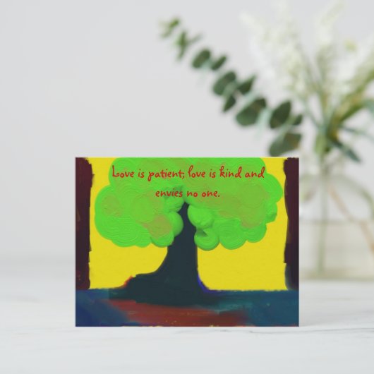 Liefde is patiënt briefkaart (Staand voorkant)