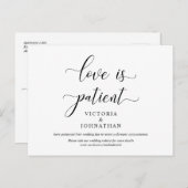Liefde is patiënt, bruiloft ceremonie Verander dat Briefkaart (Voorkant / Achterkant)