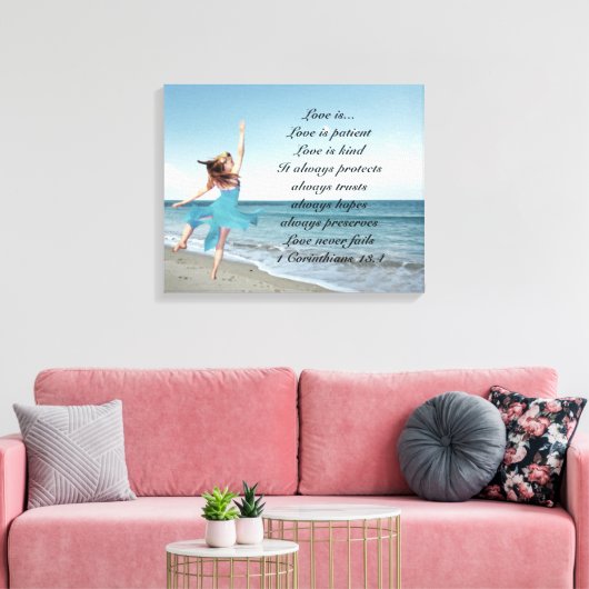 Liefde is patiënt Corinthians Canvas Afdruk (Insitu (Woonkamer))