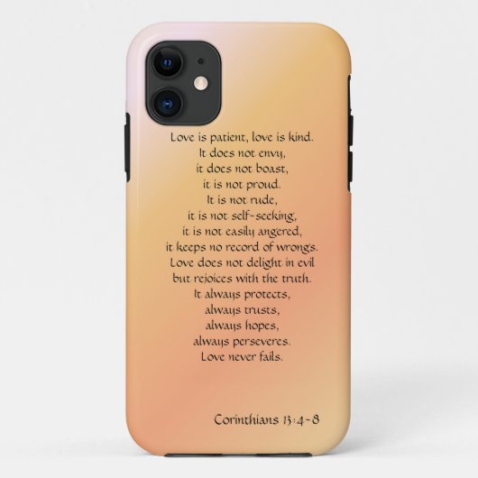 Liefde is Patient, Corinthians vers, perzikiPhone Case-Mate iPhone Case (Achterkant)