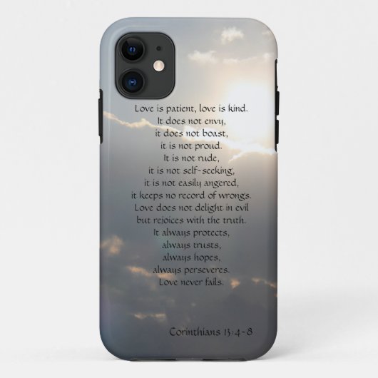 Liefde is Patient, Corinthians vers, wolken iPhone Case-Mate iPhone Case (Achterkant)
