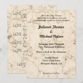 Liefde is Patiënt Crème Marmeren bruiloft Kaart (Voorkant / Achterkant)