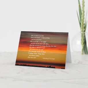 "Liefde is patiënt en soort..." wenskaart Kaart