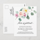 Liefde is patiënt eucalyptus bruiloft uitstel briefkaart (Voorkant / Achterkant)