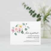 Liefde is patiënt eucalyptus bruiloft uitstel briefkaart (Staand voorkant)