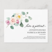 Liefde is patiënt eucalyptus bruiloft uitstel briefkaart (Voorkant)